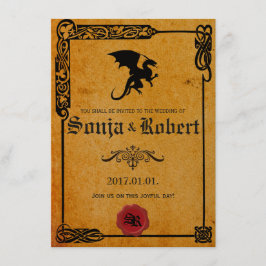 Personalizable Invitación a la boda medieval celta