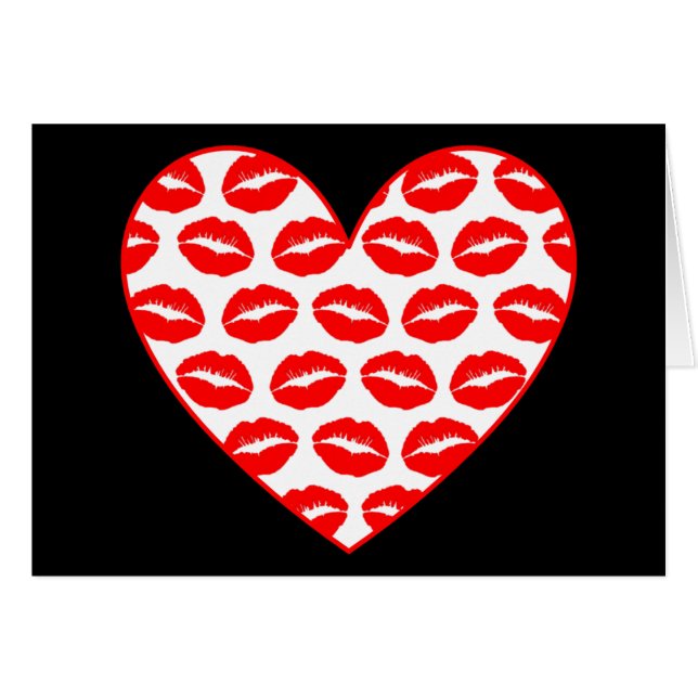 Personalizable Kissy Lips Heart (Anverso (Horizontal))