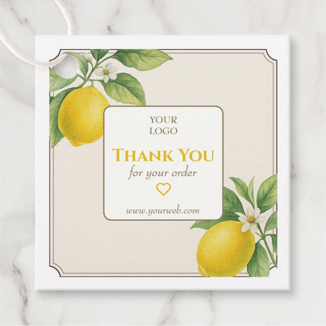 Personalizable Lemon Business Gracias Etiqueta (Anverso)