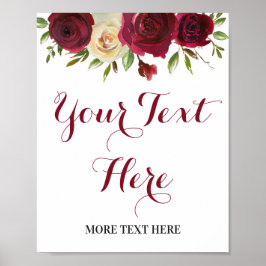 Personalizable Marsala Borgoña Decoración de Rótul