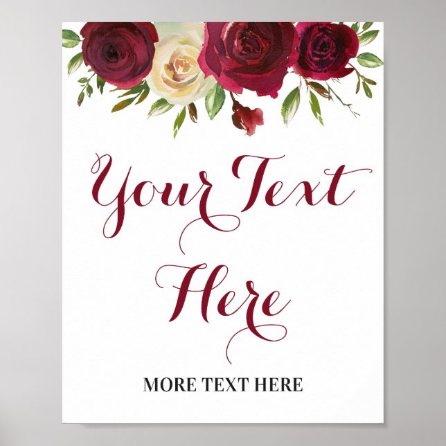 Personalizable Marsala Borgoña Decoración de Rótul (Frente)