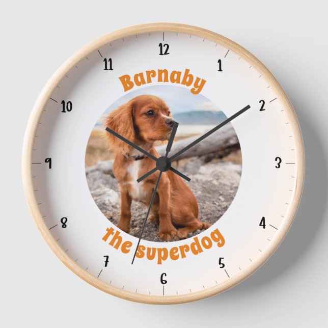 PERSONALIZABLE MASCOTA NOMBRE FOTO GRANDE RELOJ (Anverso)