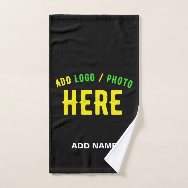 PERSONALIZABLE MODERNO ESTILO NEGRO VERIFICADO MAR (Toalla de mano)