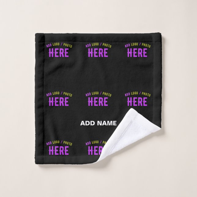 PERSONALIZABLE MODERNO ESTILO NEGRO VERIFICADO MAR (Toallita)