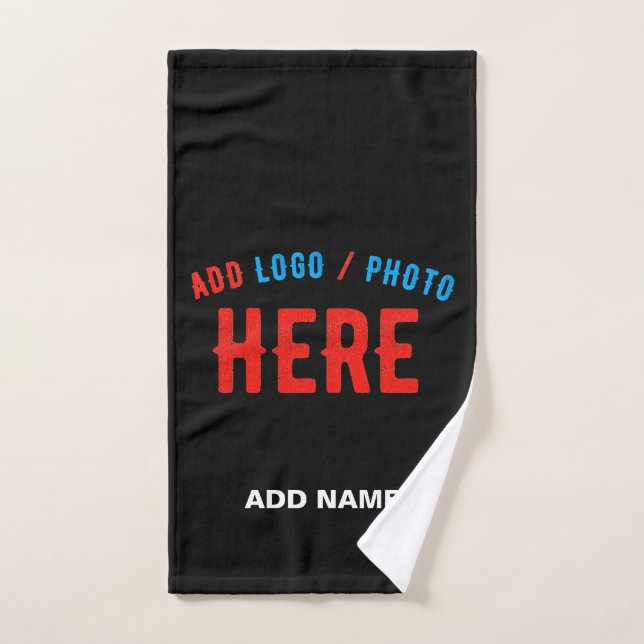 PERSONALIZABLE MODERNO ESTILO NEGRO VERIFICADO MAR (Toalla de mano)