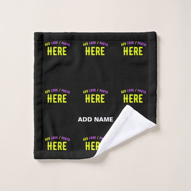 PERSONALIZABLE MODERNO ESTILO NEGRO VERIFICADO MAR (Toallita)