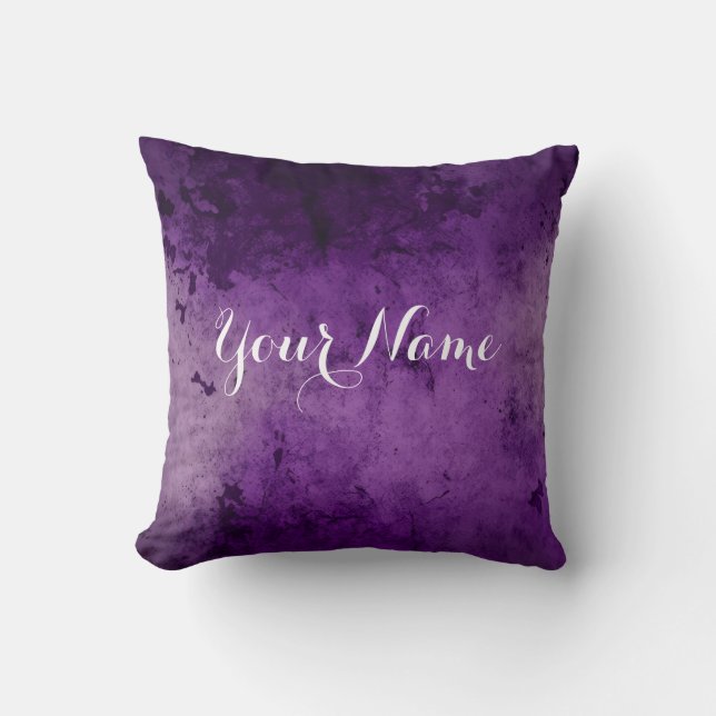 Personalizable Morado Gradiente Nombre almohada (Anverso)