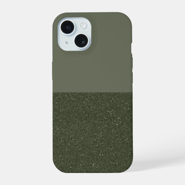 Personalizable Moss Green iPhone 15 Funda (Reverso )
