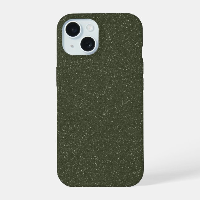 Personalizable Moss Green Noise iPhone 15 Funda (Reverso )