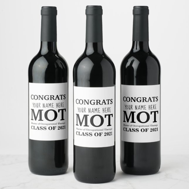 Personalizable MOT Vino Etiquetas de frascos (Botellas)