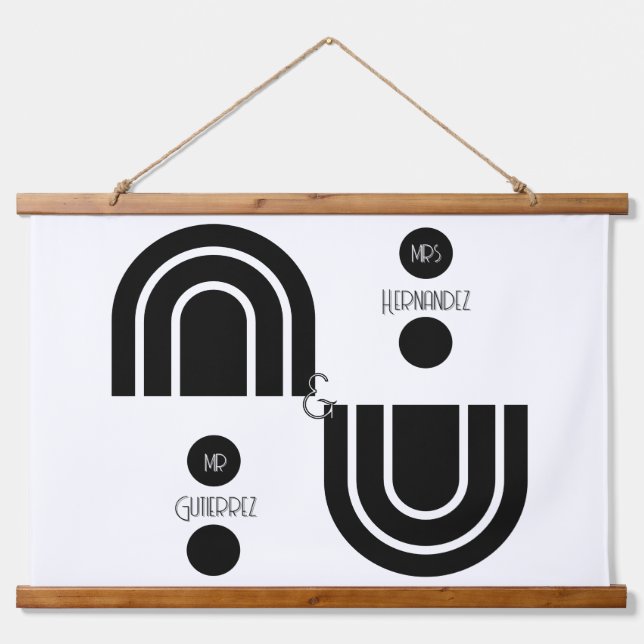 Personalizable "Mr & MRS" tapiz de madera recubier (Anverso )