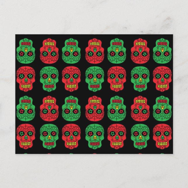 Personalizable Navidad Santa Sugar Skulls (Anverso)
