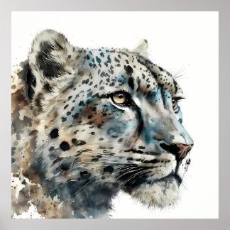 Personalizable Nieve Leopardo Arte Imprimir arte m