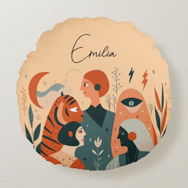 Personalizable Nombre Almohada redonda - Perfecto  (Anverso)