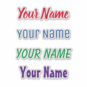 Personalizable nombre calcomanía 4 tipos