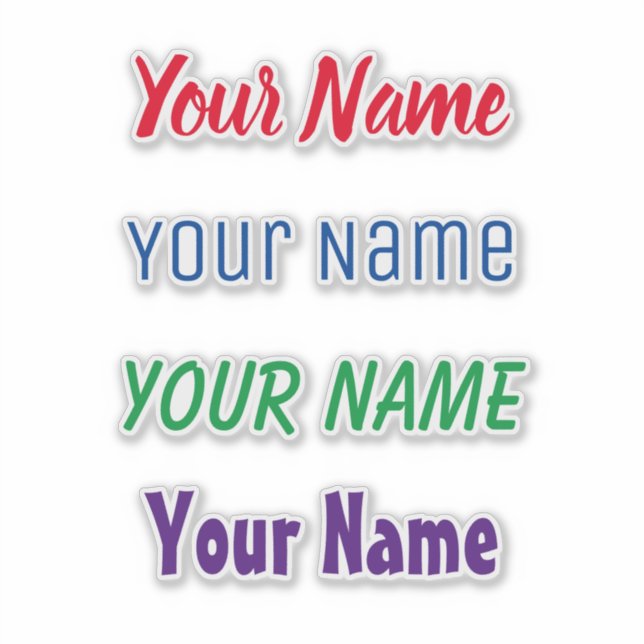 Personalizable nombre calcomanía 4 tipos (Anverso)