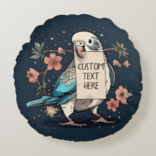 Personalizable Nota Cojín decorativo de Budgie