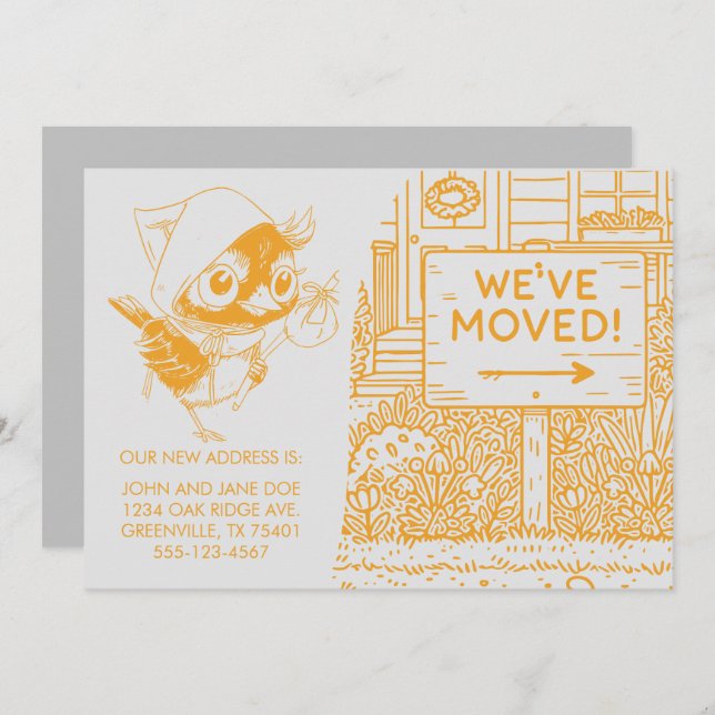 Personalizable Nueva Invitación de dirección de in (Anverso / Reverso)