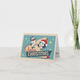 Personalizable Pareja Retro Feliz Navidad