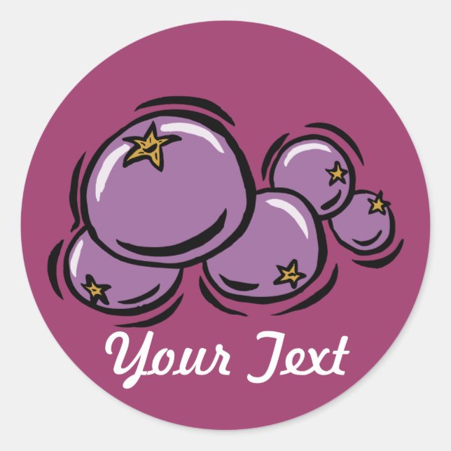 Personalizable Pegatina de arándano azul (OSCURO) (Anverso)