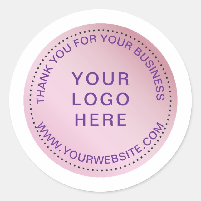 Personalizable Pegatina de Círculo Moderno Rosa (Anverso)