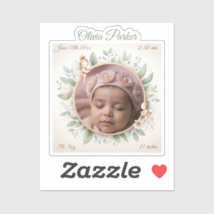 Personalizable Pegatina de fotos del bebé con marc