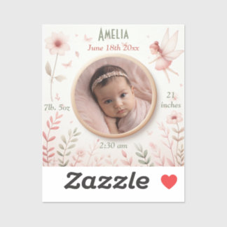 Personalizable Pegatina de fotos del bebé con marc