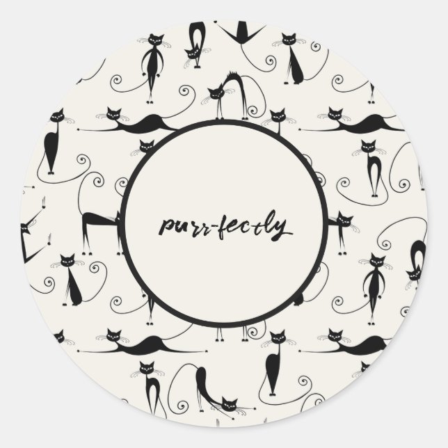 Personalizable Pegatina de gato puramente fectamen (Anverso)