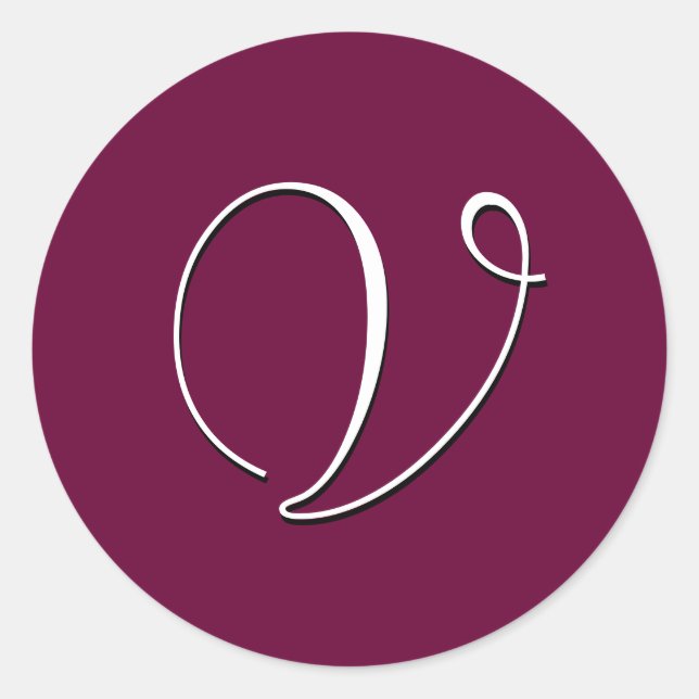 Personalizable Pegatina de invitación a monograma (Anverso)