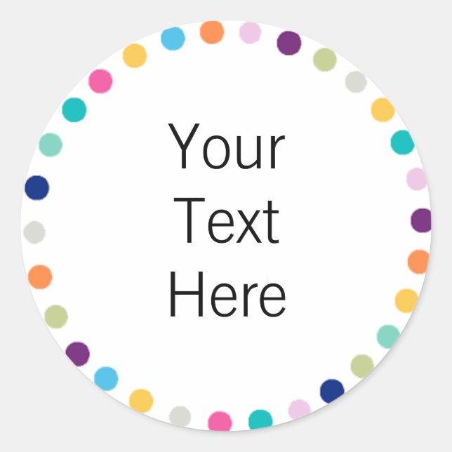 Personalizable Pegatina puntos modernos (Anverso)