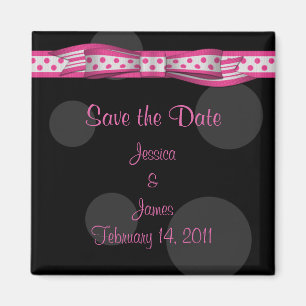 Personalizable Polka Dot Salvar el imán de fecha