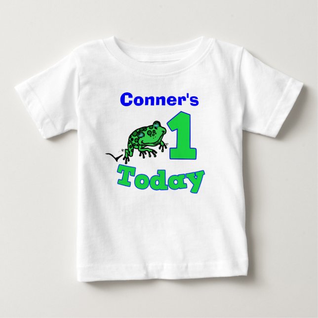 Personalizable Primer cumpleaños Camisa Froggy (Anverso)