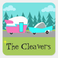 Personalizable Retro Camper / Trailer y Pegatinas 