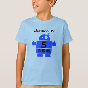 Personalizable Robot Camiseta de cumpleaños 5