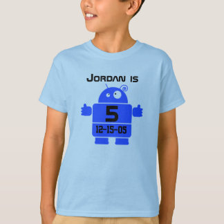 Personalizable Robot Camiseta de cumpleaños 5