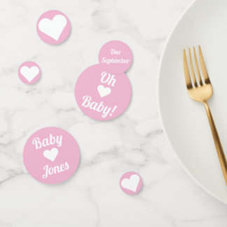 Personalizable Rosa Oh Bebé Confetti