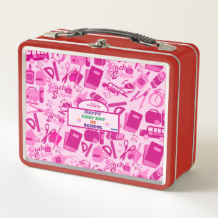 personalizable rosado de vuelta al patrón escolar