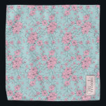 Personalizable Sakura Mascota Bandana<br><div class="desc">Personalice esta mascota femenina de sakura con el nombre de su mascota. Cambie el tipo de letra y el color de fondo para que se adapten a su estilo.</div>