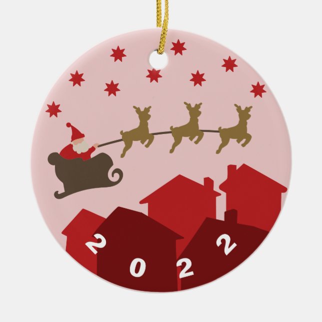 Personalizable Santa Claus Ornament | Ornamento de (Frente)