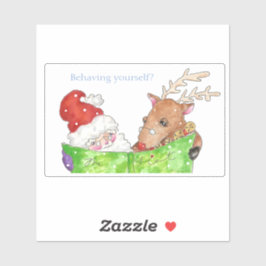 Personalizable Santa y Pegatina Rudolf