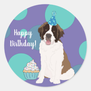 Personalizable St Bernard Pegatina redondo clásico