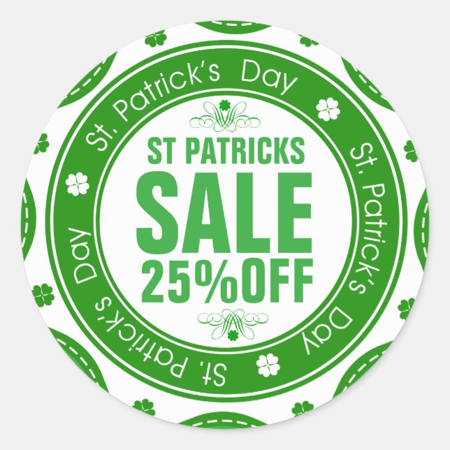 Personalizable St Patrick's Sale Pegatina (Anverso)