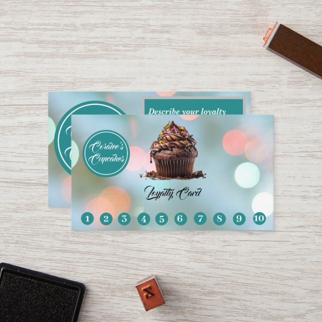 Personalizable Tarjeta de fidelidad Pastelería (Anverso/Reverso In Situ)