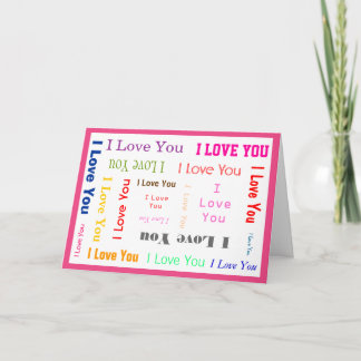 Personalizable-Te amo tarjeta con un borde rosado