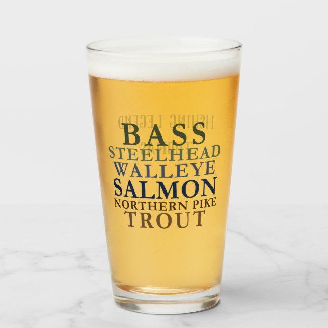 Personalizable Temático de Pesca Vidrio Tumbler (Anverso (lleno))