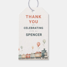 Personalizable Tren Cumpleaños etiqueta de agradec