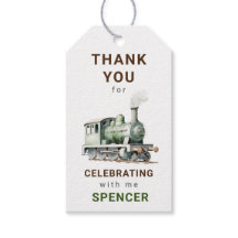 Personalizable Tren Cumpleaños etiqueta de agradec