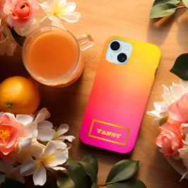 Personalizable vibrante Ombre amarillo rosa y Nara