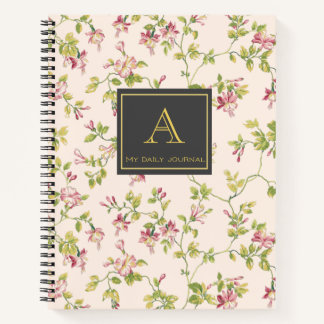Personalizable Viñeta Monograma Diario Floral