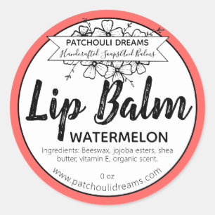 Personalizable Watermelon Lip Balm Etiqueta Hecha 